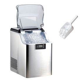 Countertop Ice Maker, 44 lbs per Day, Self-Cleaning Portable Machine with Scoop, 4 lbs Ice-Storage Basket